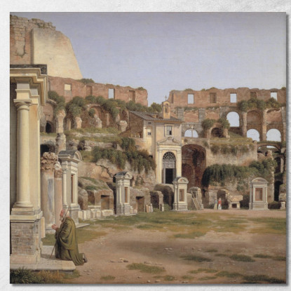 Veduta Dell'Interno Del Colosseo Christoffer Wilhelm Eckersberg cwe98 quadro stampato su tela