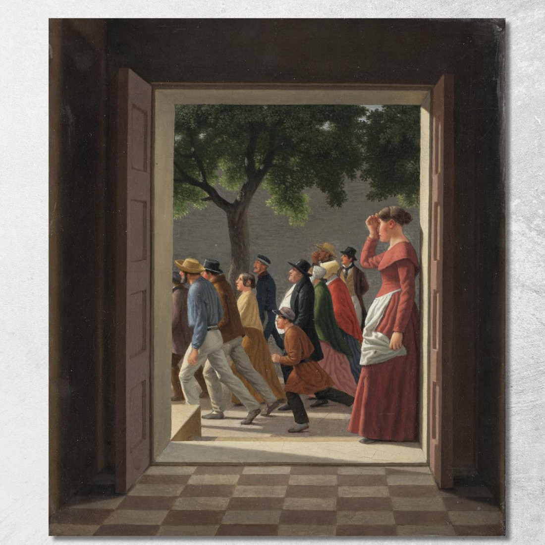 Veduta Attraverso Una Porta Verso Figure In Movimento Christoffer Wilhelm Eckersberg cwe101 quadro stampato su tela Veduta Attraverso Una Porta Verso Figure In Movimento Christoffer Wilhelm Eckersberg cwe101 quadro stampato su tela