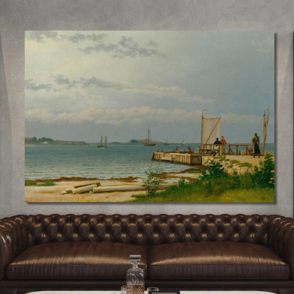 Veduta Verso Koster Dal Molo Di Kallehave Christoffer Wilhelm Eckersberg cwe102 quadro stampato su tela