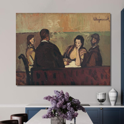 Giocatori Di Carte Cyprián Majerník cmj11 quadro stampato su tela