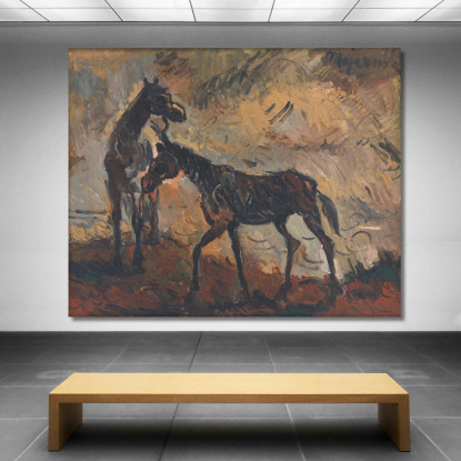 Cavalli In Fuga Cyprián Majerník cmj69 quadro stampato su tela