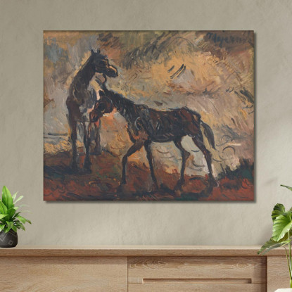 Cavalli In Fuga Cyprián Majerník cmj69 quadro stampato su tela