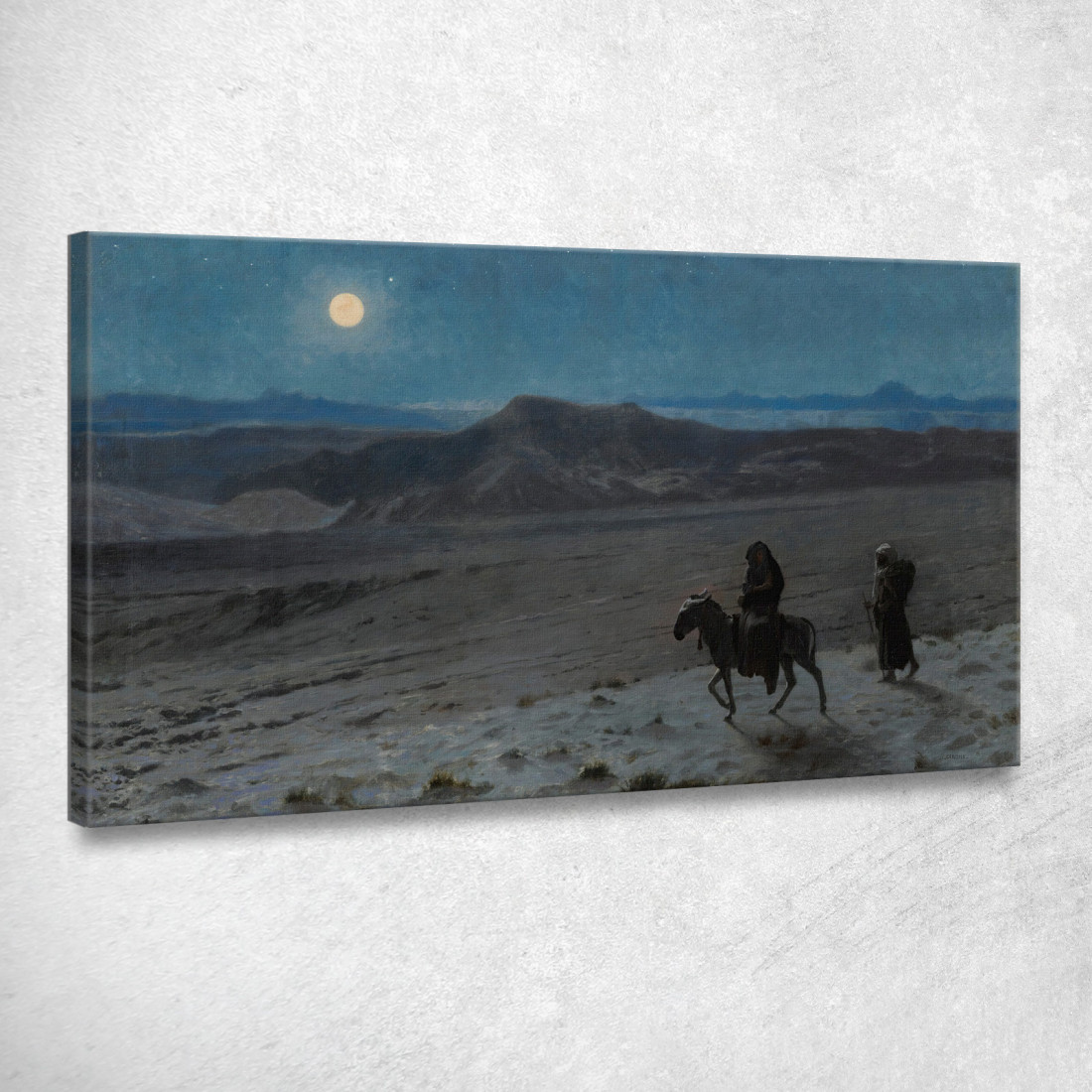 La Fuga In Egitto Di Notte Jean-Léon Gérôme jlg67 quadro stampato su tela