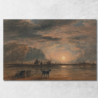 Scena Di Spiaggia All'Alba David Cox dcx4 quadro stampato su tela