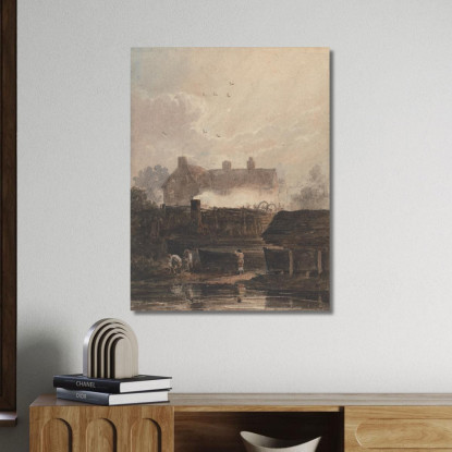 Costruzione Di Barche Nel Cantiere Navale A Birmingham David Cox dcx6 quadro stampato su tela