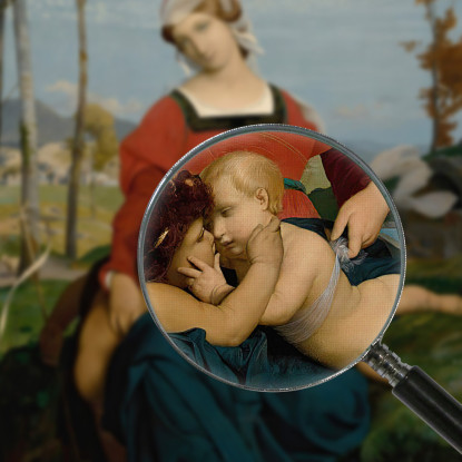 La Vergine Il Bambino Gesù E San Giovanni Jean-Léon Gérôme jlg70 quadro stampato su tela