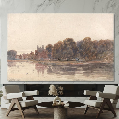 Eton Dal Tamigi David Cox dcx14 quadro stampato su tela