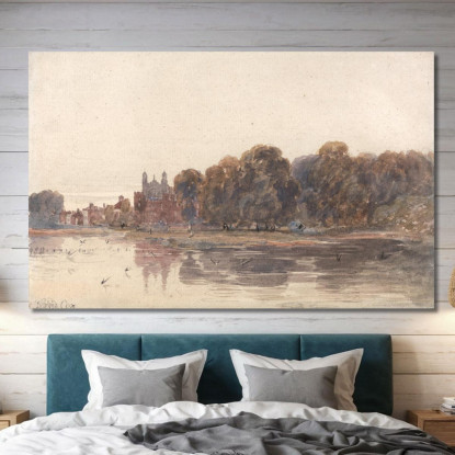 Eton Dal Tamigi David Cox dcx14 quadro stampato su tela