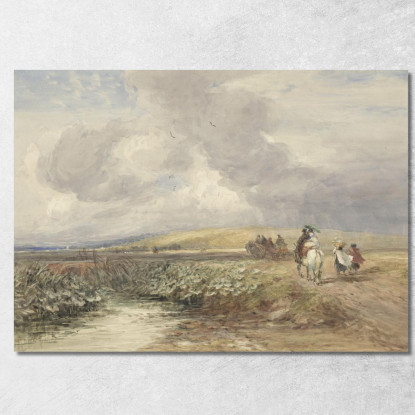 Paesaggio Con Viaggiatori David Cox dcx29 quadro stampato su tela