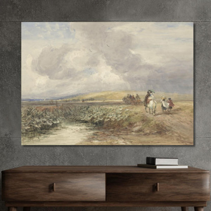 Paesaggio Con Viaggiatori David Cox dcx29 quadro stampato su tela