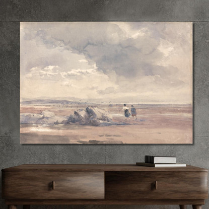 Sulle Sabbie Di Lancaster Bassa Marea David Cox dcx34 quadro stampato su tela