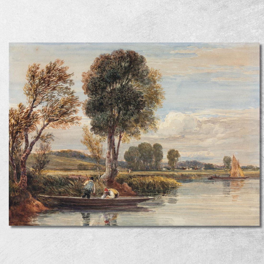 Sul Tamigi David Cox dcx36 quadro stampato su tela Sul Tamigi David Cox dcx36 quadro stampato su tela