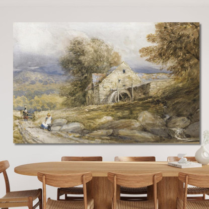 Mulino A Ruota Sorpassata Galles Del Nord David Cox dcx38 quadro stampato su tela