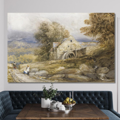 Mulino A Ruota Sorpassata Galles Del Nord David Cox dcx38 quadro stampato su tela