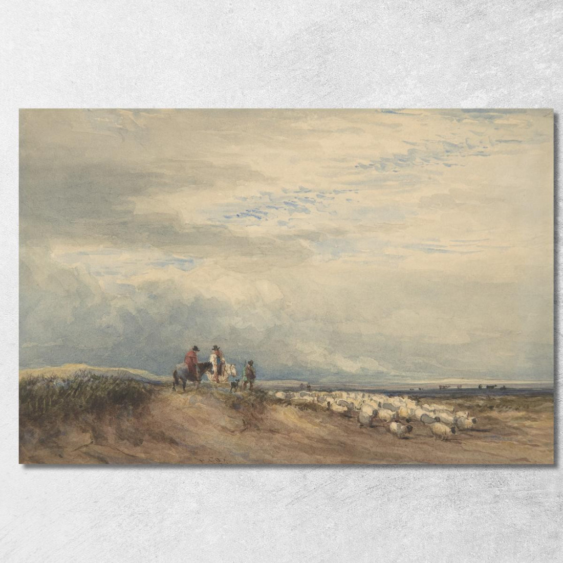 Cavalieri Con Pecore Vicino A Un Estuario David Cox dcx41 quadro stampato su tela Cavalieri Con Pecore Vicino A Un Estuario David Cox dcx41 quadro stampato su tela