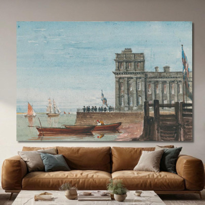 La Vecchia Dogana Di Greenwich David Cox dcx45 quadro stampato su tela