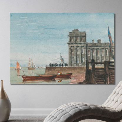 La Vecchia Dogana Di Greenwich David Cox dcx45 quadro stampato su tela