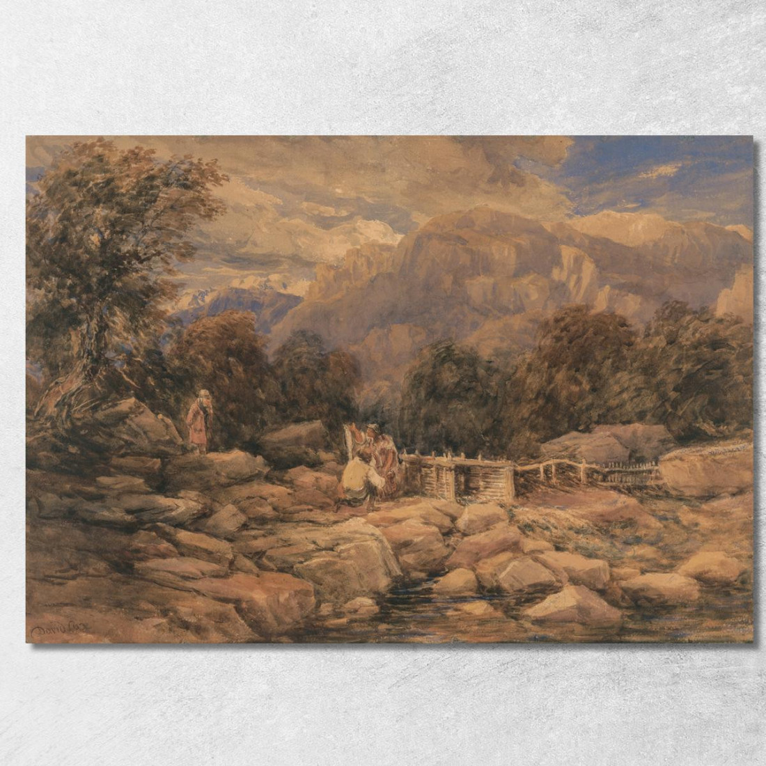 La Trappola Per Salmoni David Cox dcx48 quadro stampato su tela La Trappola Per Salmoni David Cox dcx48 quadro stampato su tela