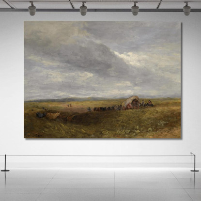 Viaggiatori In Un Paesaggio David Cox dcx52 quadro stampato su tela