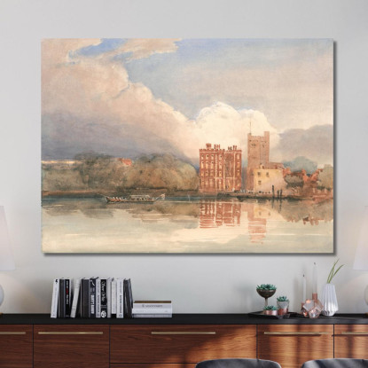 Veduta Del Palazzo Di Lambeth Sul Tamigi David Cox dcx56 quadro stampato su tela