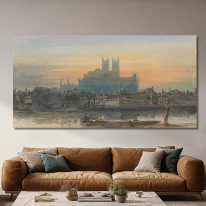 Westminster Da Lambeth David Cox dcx57 quadro stampato su tela