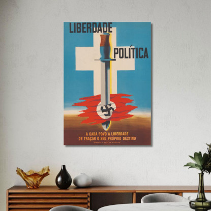 Libertà Politica A Ogni Popolo La Libertà Di Tracciare Il Proprio Destino Edward McKnight Kauffer emk8 quadro stampato su tela