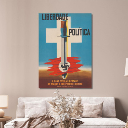 Libertà Politica A Ogni Popolo La Libertà Di Tracciare Il Proprio Destino Edward McKnight Kauffer emk8 quadro stampato su tela