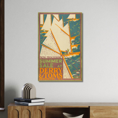 Saldi Estivi Da Derry And Tom'S Londra Edward McKnight Kauffer emk13 quadro stampato su tela