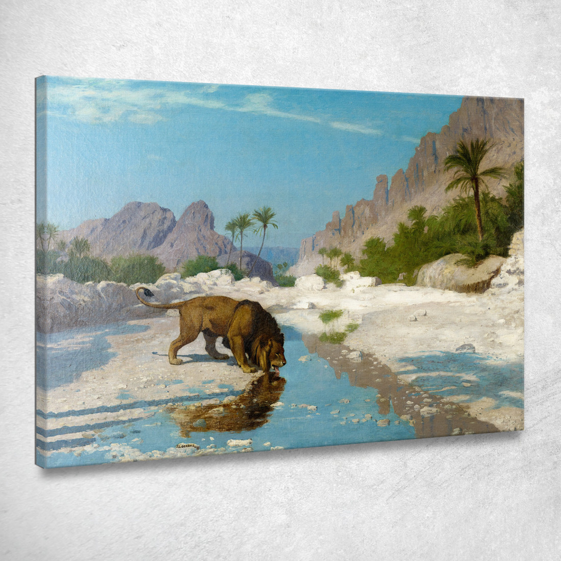 Leone Nel Deserto Jean-Léon Gérôme jlg79 quadro stampato su tela Leone Nel Deserto Jean-Léon Gérôme jlg79 quadro stampato su tela