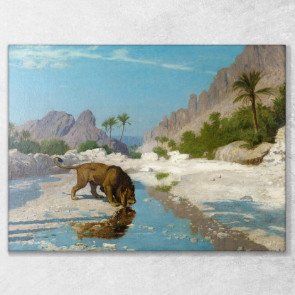 Leone Nel Deserto Jean-Léon Gérôme jlg79 quadro stampato su tela