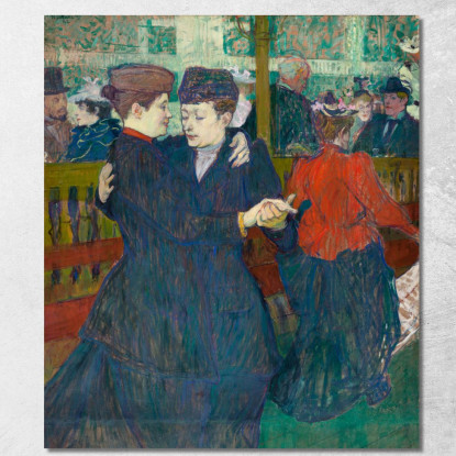 Al Moulin Rouge - Due Donne Che Ballano Il Valzer Henri de Toulouse-Lautrec htl15 quadro stampato su tela