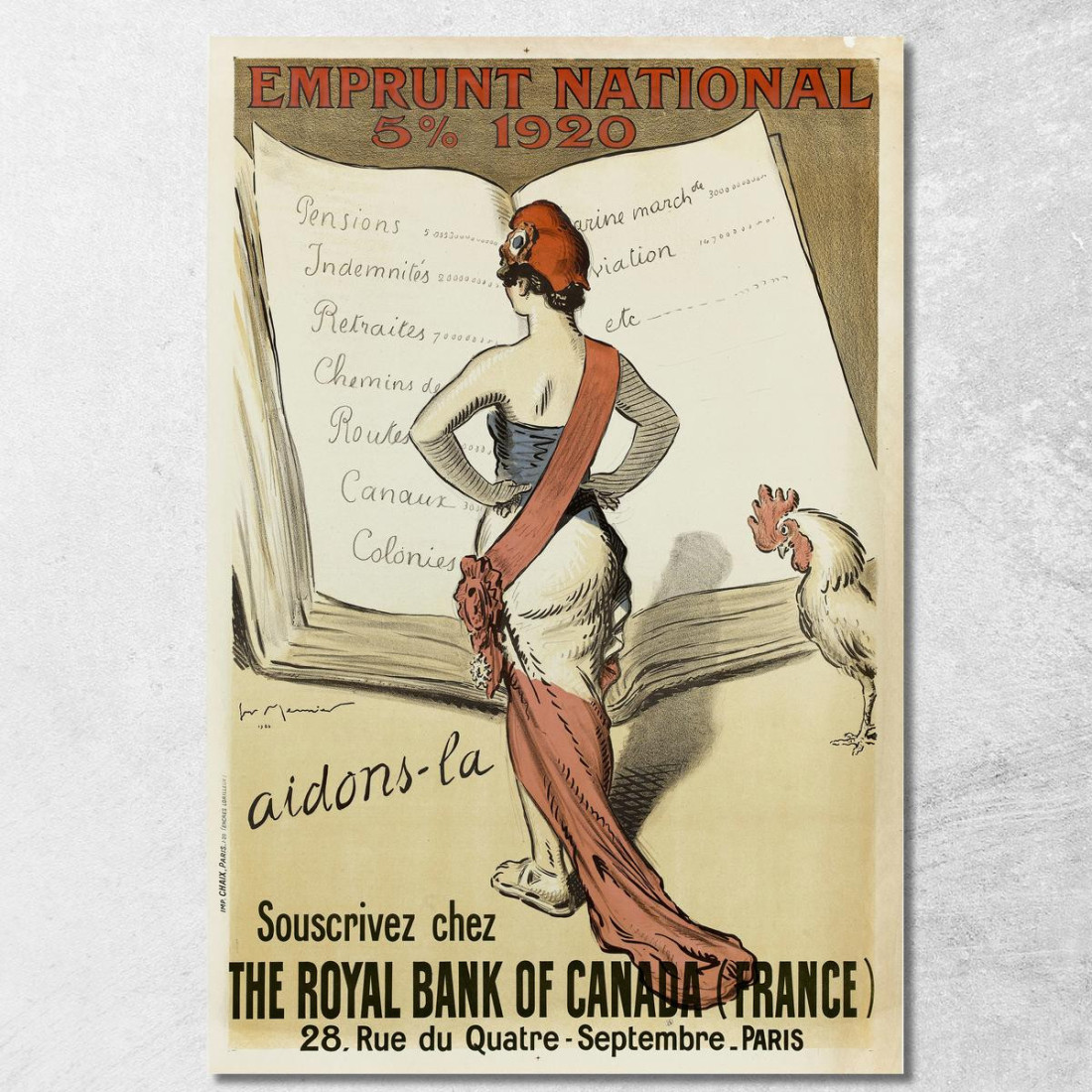 Sottoscrivete Presso The Royal Bank Of Canada France Henri Georges Meunier hgm18 quadro stampato su tela Sottoscrivete Presso The Royal Bank Of Canada France Henri Georges Meunier hgm18 quadro stampato su tela