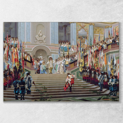 Ricevimento Di Le Grand Condé Da Parte Di Luigi Xiv A Versailles Nel 1674 Jean-Léon Gérôme jlg113 quadro stampato su tela