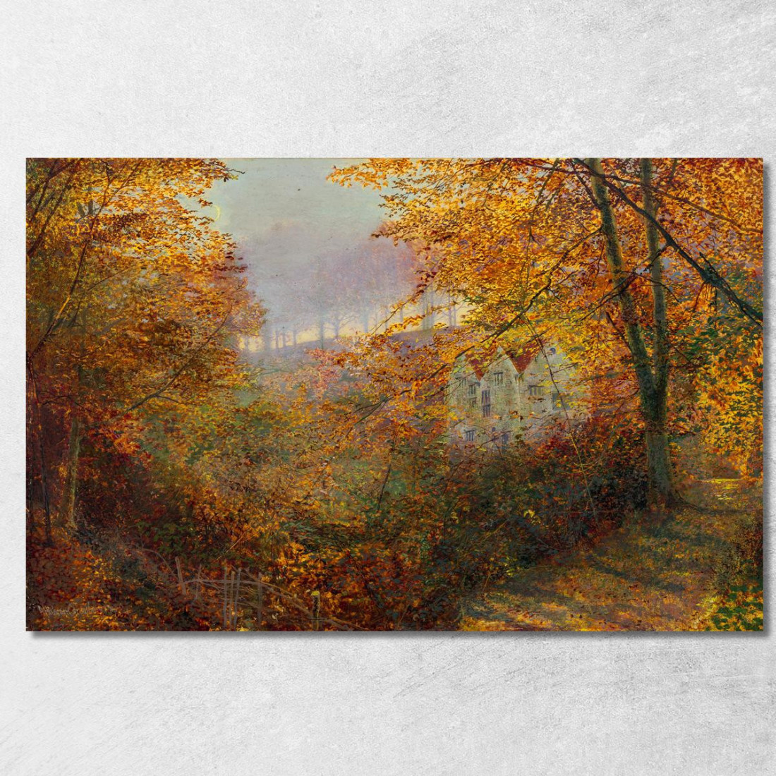Una Casa In Una Radura John Atkinson Grimshaw jag3 quadro stampato su tela Una Casa In Una Radura John Atkinson Grimshaw jag3 quadro stampato su tela