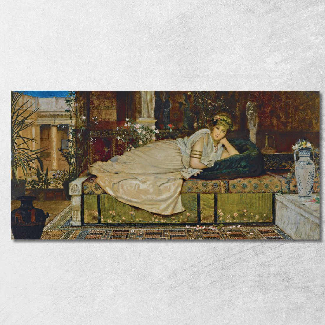 Una Dama In Un Interno Classico John Atkinson Grimshaw jag4 quadro stampato su tela Una Dama In Un Interno Classico John Atkinson Grimshaw jag4 quadro stampato su tela