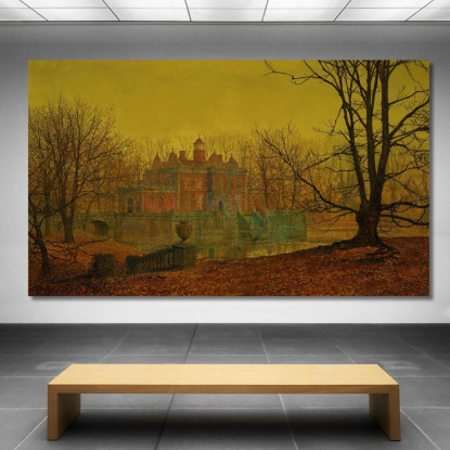 Una Casa Con Fossato Nello Yorkshire John Atkinson Grimshaw jag6 quadro stampato su tela