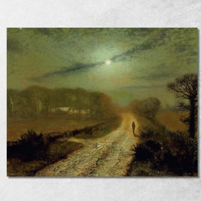 Un Paesaggio Al Chiaro Di Luna John Atkinson Grimshaw jag7 quadro stampato su tela