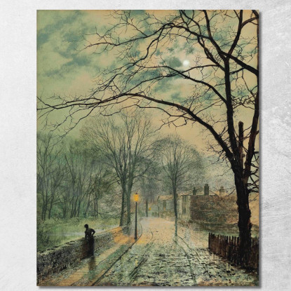 Una Passeggiata Al Chiaro Di Luna A Bonchurch Isola Di Wight John Atkinson Grimshaw jag9 quadro stampato su tela