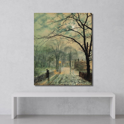 Una Passeggiata Al Chiaro Di Luna A Bonchurch Isola Di Wight John Atkinson Grimshaw jag9 quadro stampato su tela