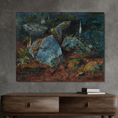 Massi Nella Foresta Di Storsforth John Atkinson Grimshaw jag24 quadro stampato su tela
