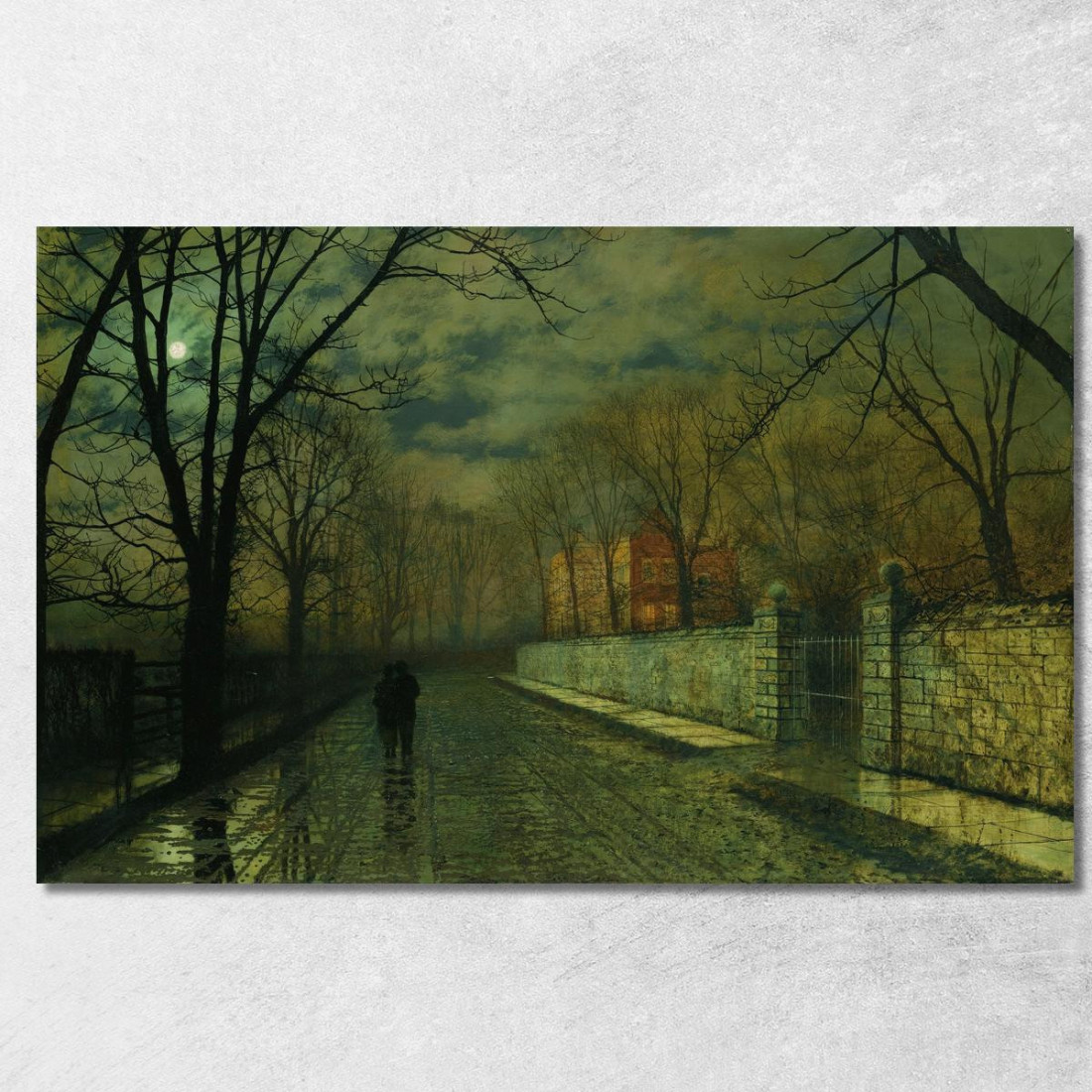 Figure In Un Vicolo Illuminato Dalla Luna Dopo La Pioggia John Atkinson Grimshaw jag28 quadro stampato su tela Figure In Un Vicolo Illuminato Dalla Luna Dopo La Pioggia John Atkinson Grimshaw jag28 quadro stampato su tela