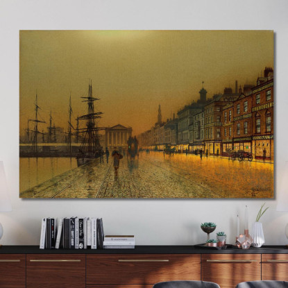 Il Porto Di Greenock Di Notte John Atkinson Grimshaw jag32 quadro stampato su tela