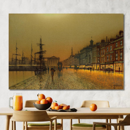 Il Porto Di Greenock Di Notte John Atkinson Grimshaw jag32 quadro stampato su tela