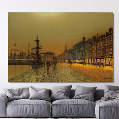 Il Porto Di Greenock Di Notte John Atkinson Grimshaw jag32 quadro stampato su tela