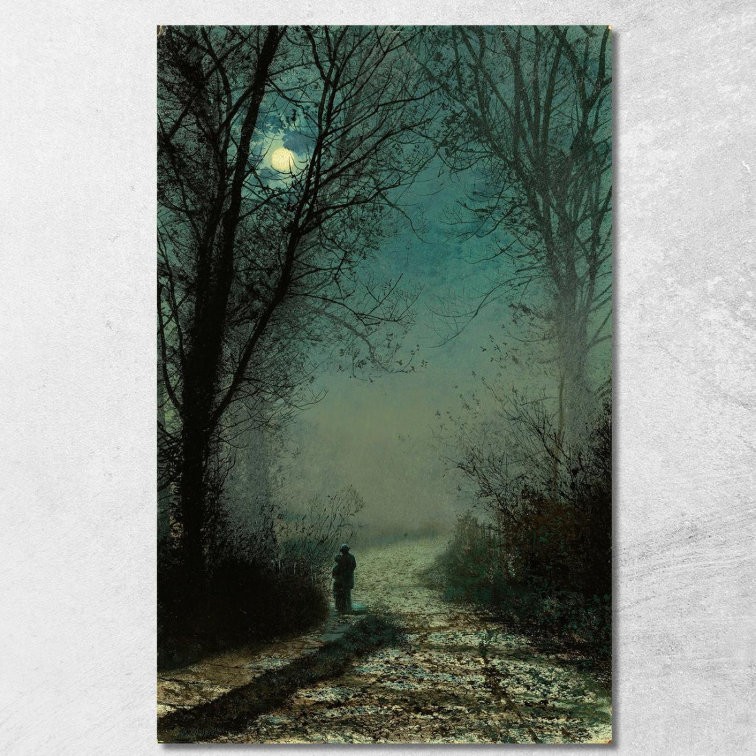 Amanti Su Un Viottolo Al Chiaro Di Luna John Atkinson Grimshaw jag42 quadro stampato su tela Amanti Su Un Viottolo Al Chiaro Di Luna John Atkinson Grimshaw jag42 quadro stampato su tela