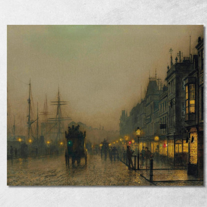 Reekie Glasgow 2 John Atkinson Grimshaw jag54 quadro stampato su tela