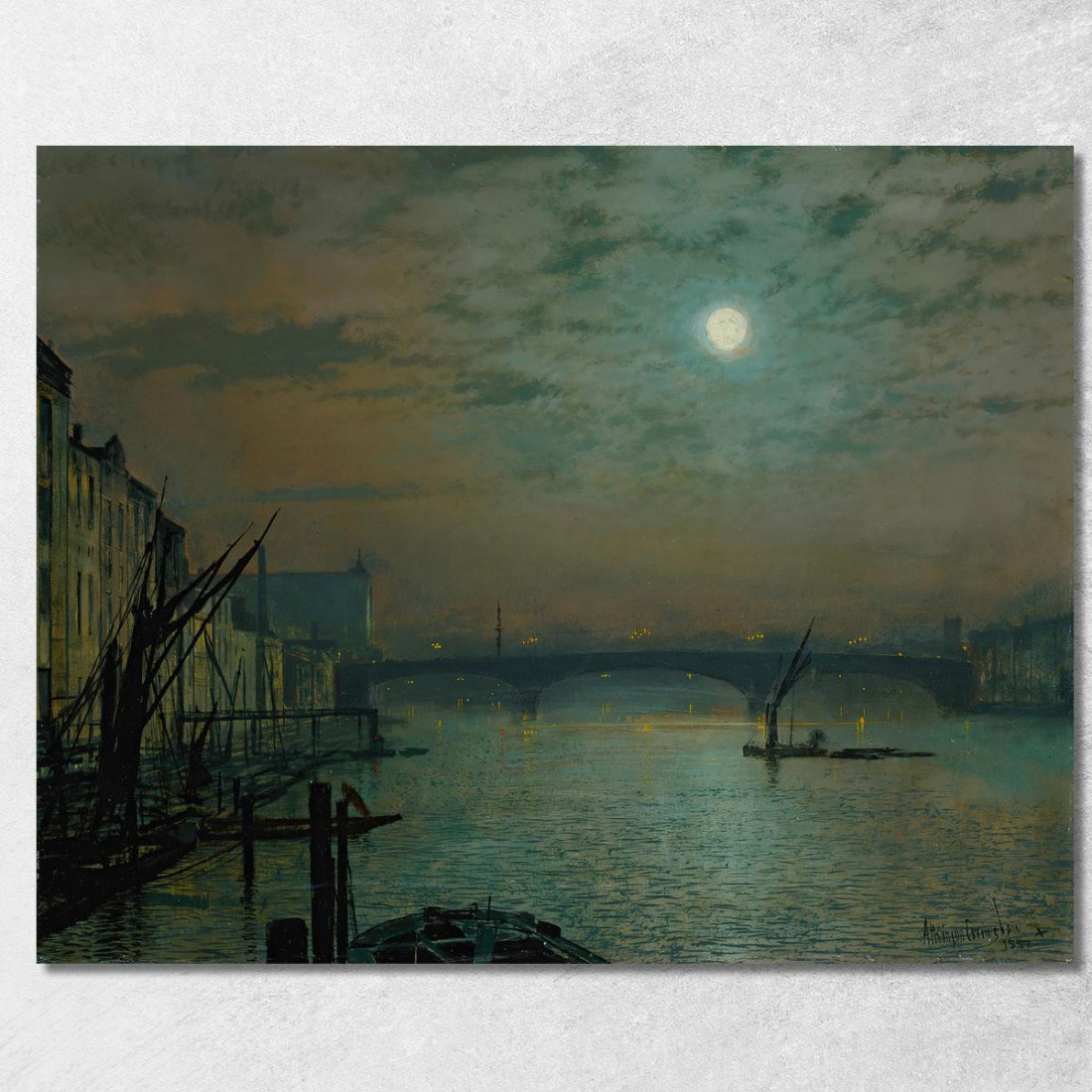 Ponte Di Southwark Al Chiaro Di Luna John Atkinson Grimshaw jag61 quadro stampato su tela Ponte Di Southwark Al Chiaro Di Luna John Atkinson Grimshaw jag61 quadro stampato su tela