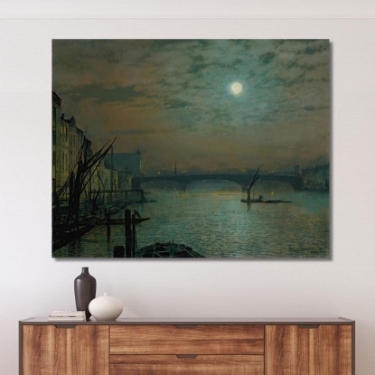 Ponte Di Southwark Al Chiaro Di Luna John Atkinson Grimshaw jag61 quadro stampato su tela