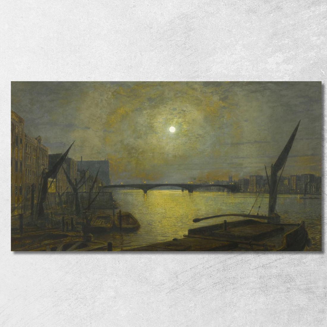 Ponte Di Southwark Da Blackfriars Al Chiaro Di Luna John Atkinson Grimshaw jag62 quadro stampato su tela Ponte Di Southwark Da Blackfriars Al Chiaro Di Luna John Atkinson Grimshaw jag62 quadro stampato su tela