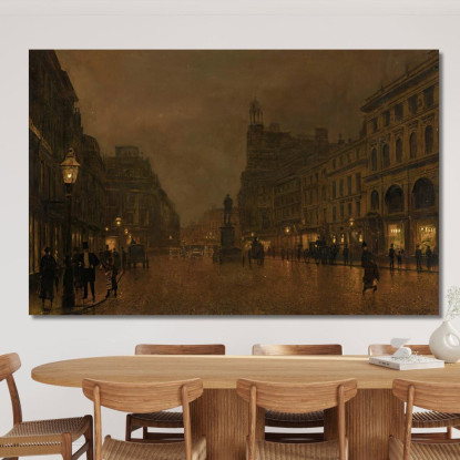 Piazza Sant'Anna E La Borsa Di Manchester John Atkinson Grimshaw jag64 quadro stampato su tela
